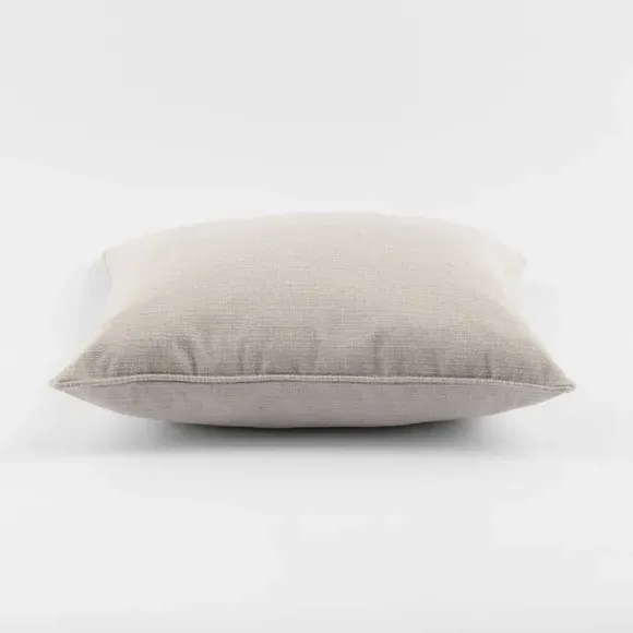 Square Cushion with Removable Pad - Natural, Polyester by Dunelm, image 3