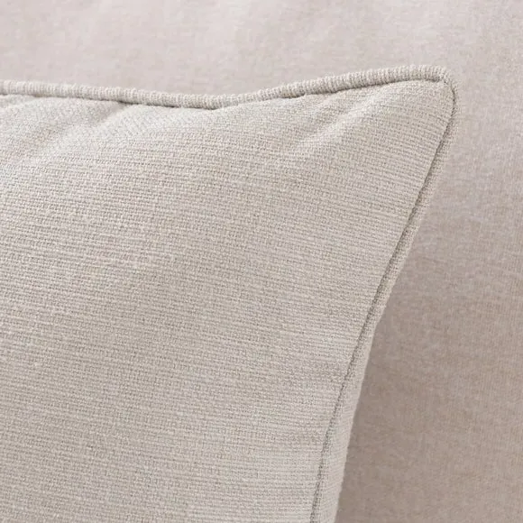 Square Cushion with Removable Pad - Natural, Polyester by Dunelm, image 4