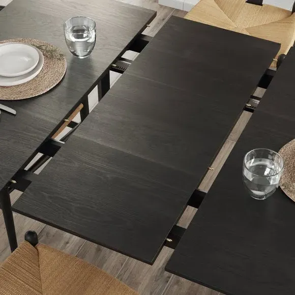 Square Extendable Dining Table - Black, Oak by Dunelm, image 4