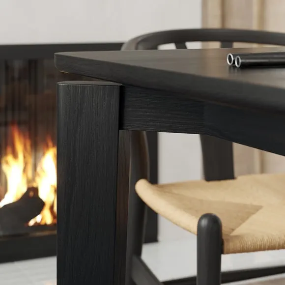 Square Extendable Dining Table - Black, Oak by Dunelm, image 5