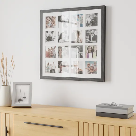 Square Multi Photo Frame 16-Opening - Grey product