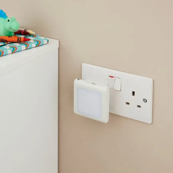 Square Plug-In Wall Night Light - White alternate view