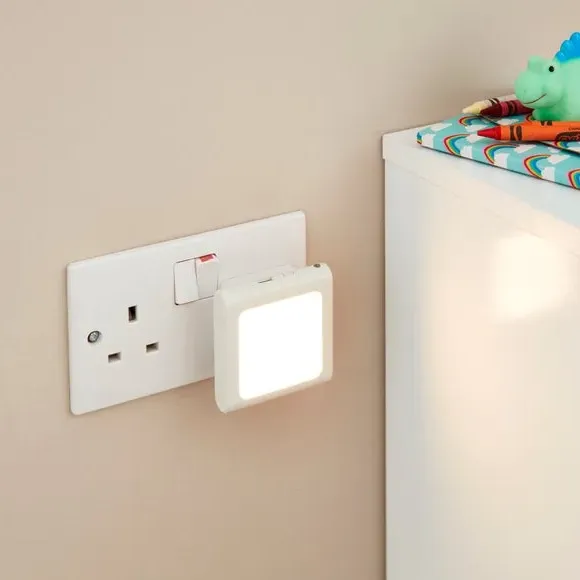 Square Plug-In Wall Night Light - White product