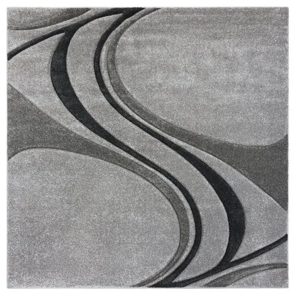 Mirage Square Rug with Hand-Carved Texture - Charcoal Grey alternate view