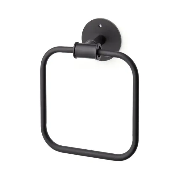 Square Towel Ring - Black by Dunelm, image 3