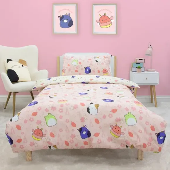Squishmallow Duvet Cover and Pillowcase Set - Pale Pink, Polycotton alternate view