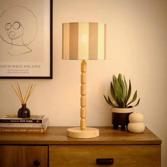 Stacked Table Lamp Base - Natural, Wood alternate view