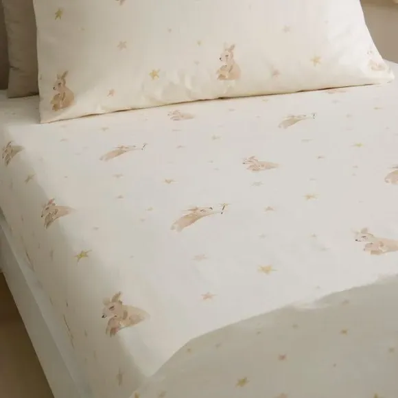 Star Bunny Fitted Bed Sheet - Natural, Organic Cotton product