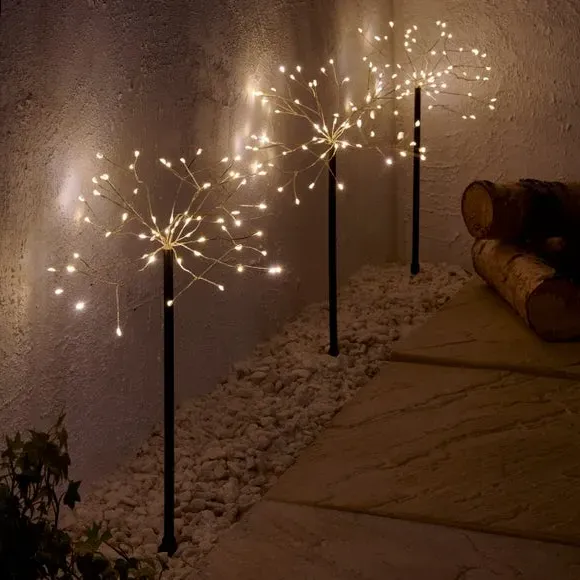 Star Burst Path LED Lights Set of 3 - Warm White product