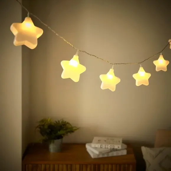 Star String Lights Battery Powered - White alternate view