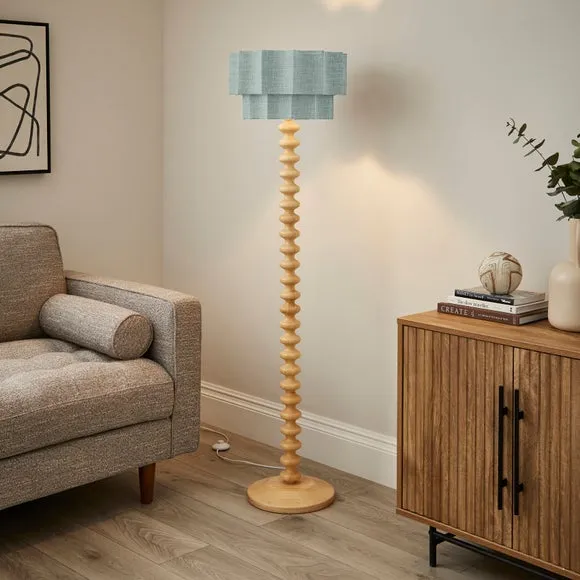 Star Two Tier Easy Fit Lamp Shade - Sage Green, Polyester alternate view