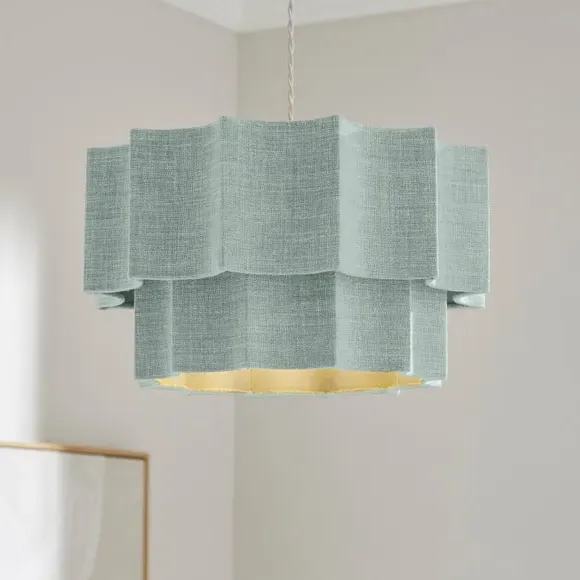 Star Two Tier Easy Fit Lamp Shade - Sage Green, Polyester product