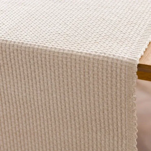 Stitch Line Table Runner - Natural, Cotton alternate view