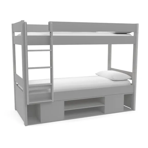 Uno Bunk Bed with Under Bed Storage - Grey, Pine by Dunelm, image 4