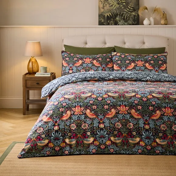 Strawberry Thief Duvet Cover & Pillowcase Set - Blue, Brushed Cotton product