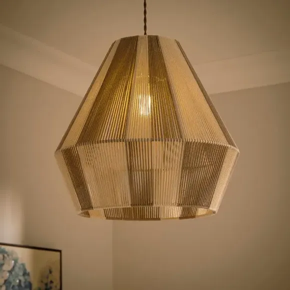 String Hexagonal Easy Fit Pendant Shade - Natural alternate view