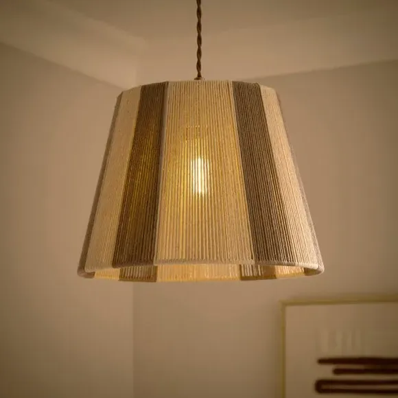String Striped Easy Fit Pendant Shade - Natural, Polyester alternate view