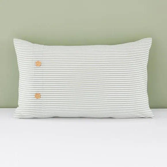 Khai Stripe Duvet Cover & Pillowcase Set - Sage Green alternate view