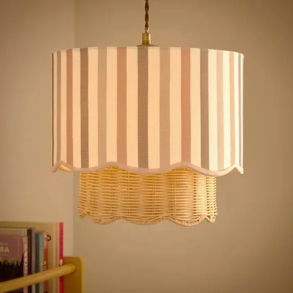 Stripe Scallop Easy Fit Lamp Shade - Natural alternate view
