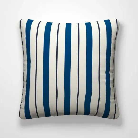 Striped Cushion Cover - Navy, Cotton alternate view