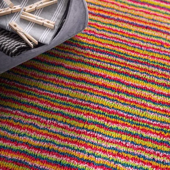 Striped Runner Rug Washable - Multicoloured, Cotton alternate view
