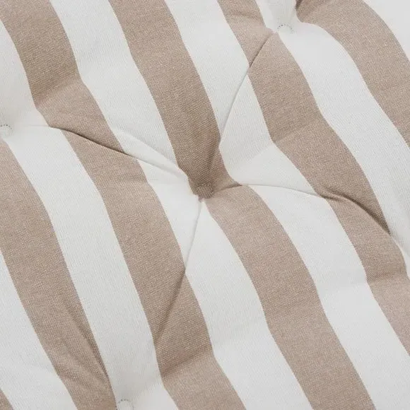 Striped Square Seat Pad - Natural, Cotton alternate view