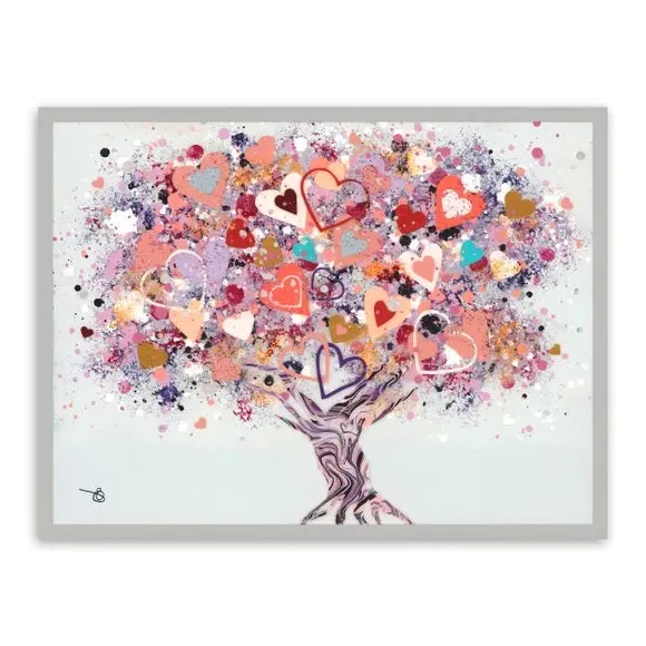 Framed Tree Print with Textured Finish - Grey alternate view