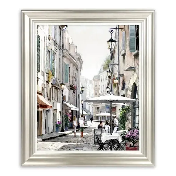 Framed Print Mediterranean Street - Natural alternate view