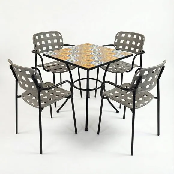 Square Patio Table Set with 4 Chairs - Multicolor alternate view