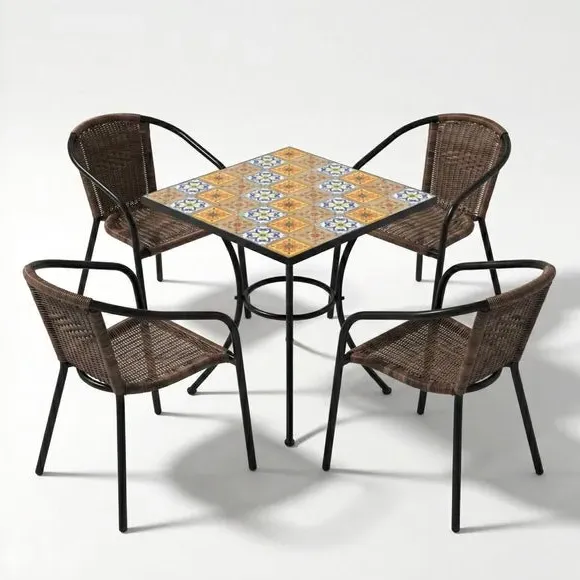 Square Patio Table with 4 Chairs - Multicolor alternate view