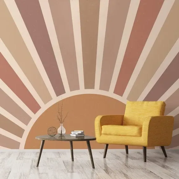 Sunburst Wall Mural - Natural alternate view