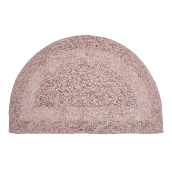 Semi Circle Bath Mat Reversible - Blush Pink, Cotton alternate view