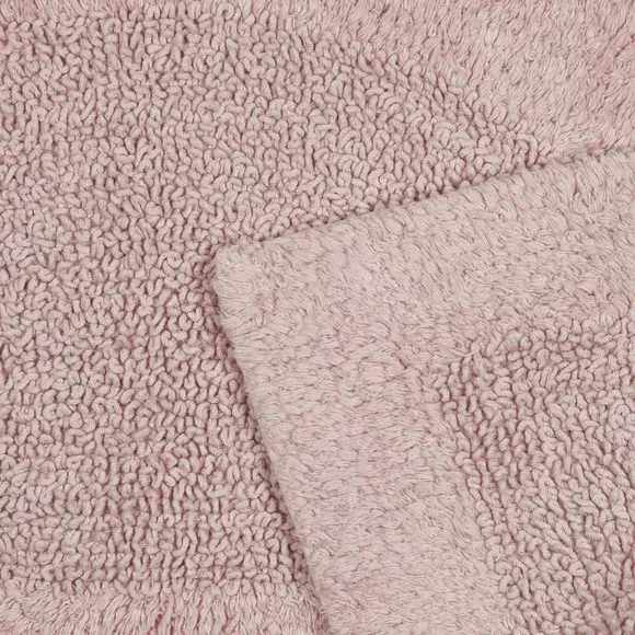 Semi Circle Bath Mat Reversible - Blush Pink, Cotton by Dunelm, image 3