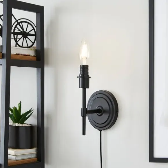 Sutton Plug-In Wall Light Fitting - Black product