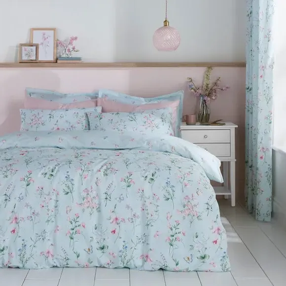 Sweetpea Duvet Cover & Pillowcase Set - Seafoam, Polycotton product