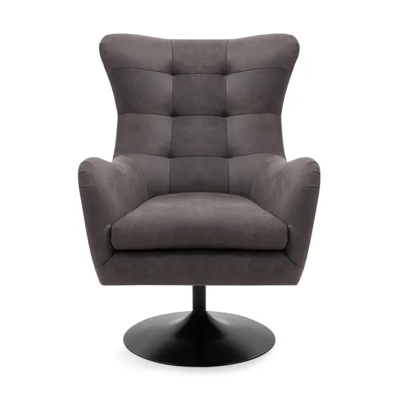 Swivel Chair with Metal Legs - Dark Grey, Microsuede alternate view