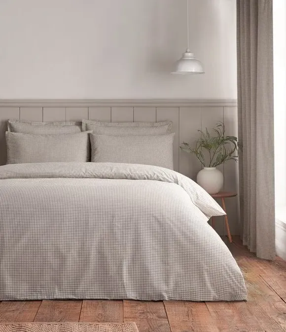 Sydney Gingham Duvet Cover & Pillowcase Set - Dove Grey, Polycotton product