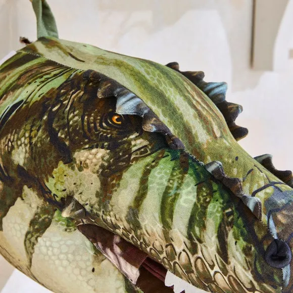 T-Rex Wall Head Decoration - Green, Fabric alternate view