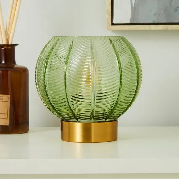 Table Lamp with In-line Switch - Green, Glass alternate view