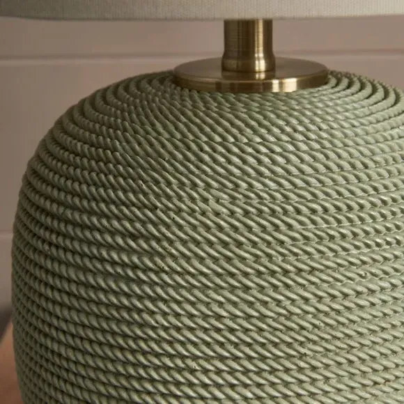 Clementine Table Lamp with Rope-Effect Base - Pistachio Green alternate view