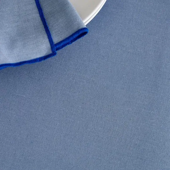 Table Runner with Contrast Stitch - Blue alternate view