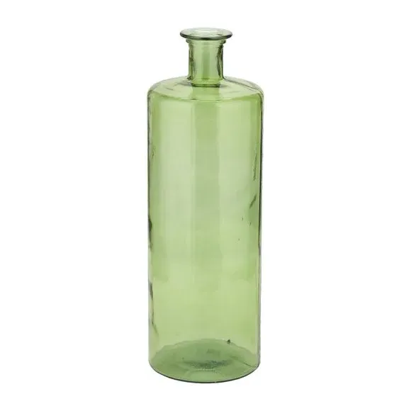 Tall Bottle Vase - Forest Green, Recycled Glass alternate view