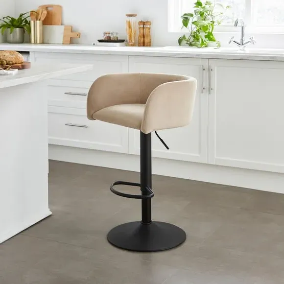 Talullua Height Adjustable Bar Stool - Mink, Velvet product