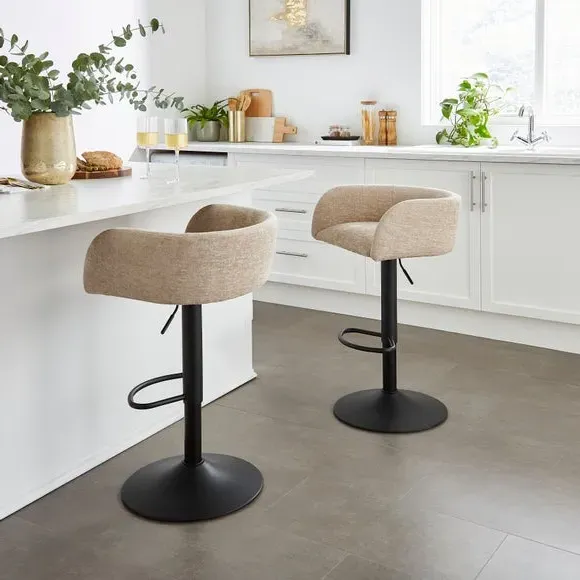 Talullua Height Adjustable Bar Stool - Natural, Chenille alternate view