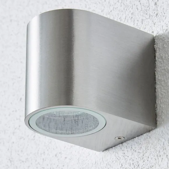 Tam Down Lighter Outdoor Wall Light - Silver, Steel by Dunelm, image 3