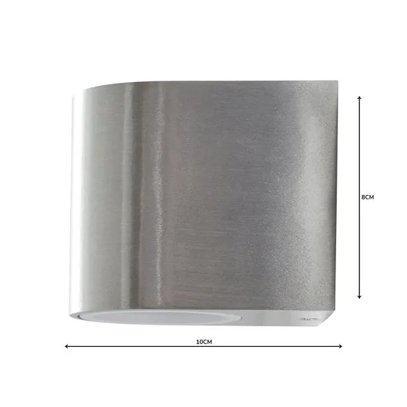 Tam Down Lighter Outdoor Wall Light - Silver, Steel by Dunelm, image 5