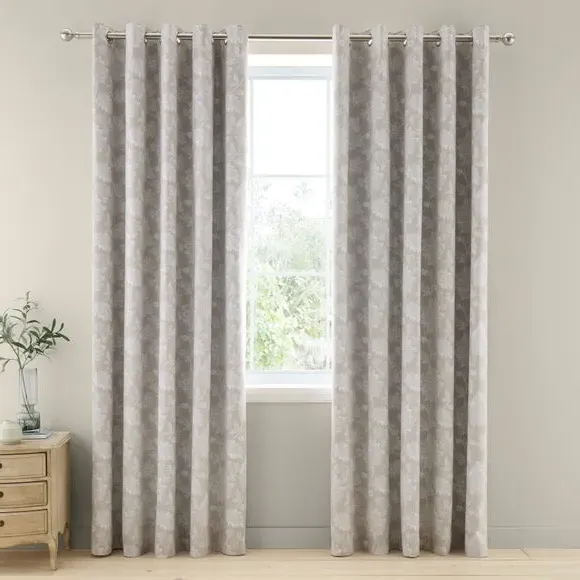 Blackout Eyelet Curtains - Natural, Cotton alternate view