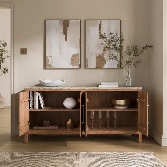 Tatum Large Sideboard - Brown, Marble and Mango Wood alternate view