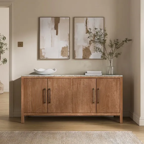 Tatum Large Sideboard - Brown, Marble and Mango Wood product