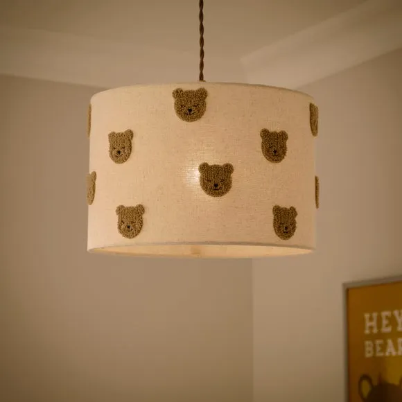 Teddy Applique Easy Fit Lamp Shade - Brown, Polyester alternate view